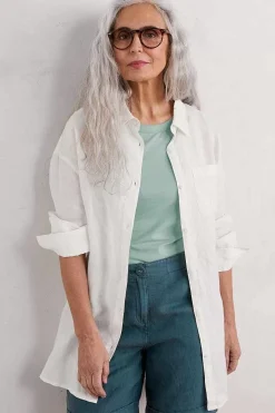 Seasalt Cornwall Beach Road Longline Linen Shirt<Women Tops