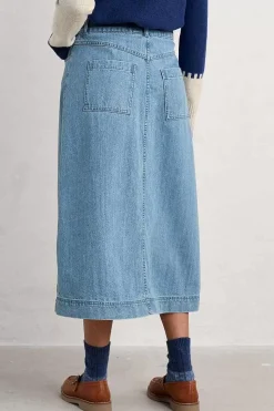 Seasalt Cornwall Bowline Denim Midi Skirt<Women Skirts