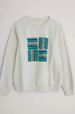 Seasalt Cornwall Bright Wave Printed Organic Cotton Sweatshirt<Women Tops