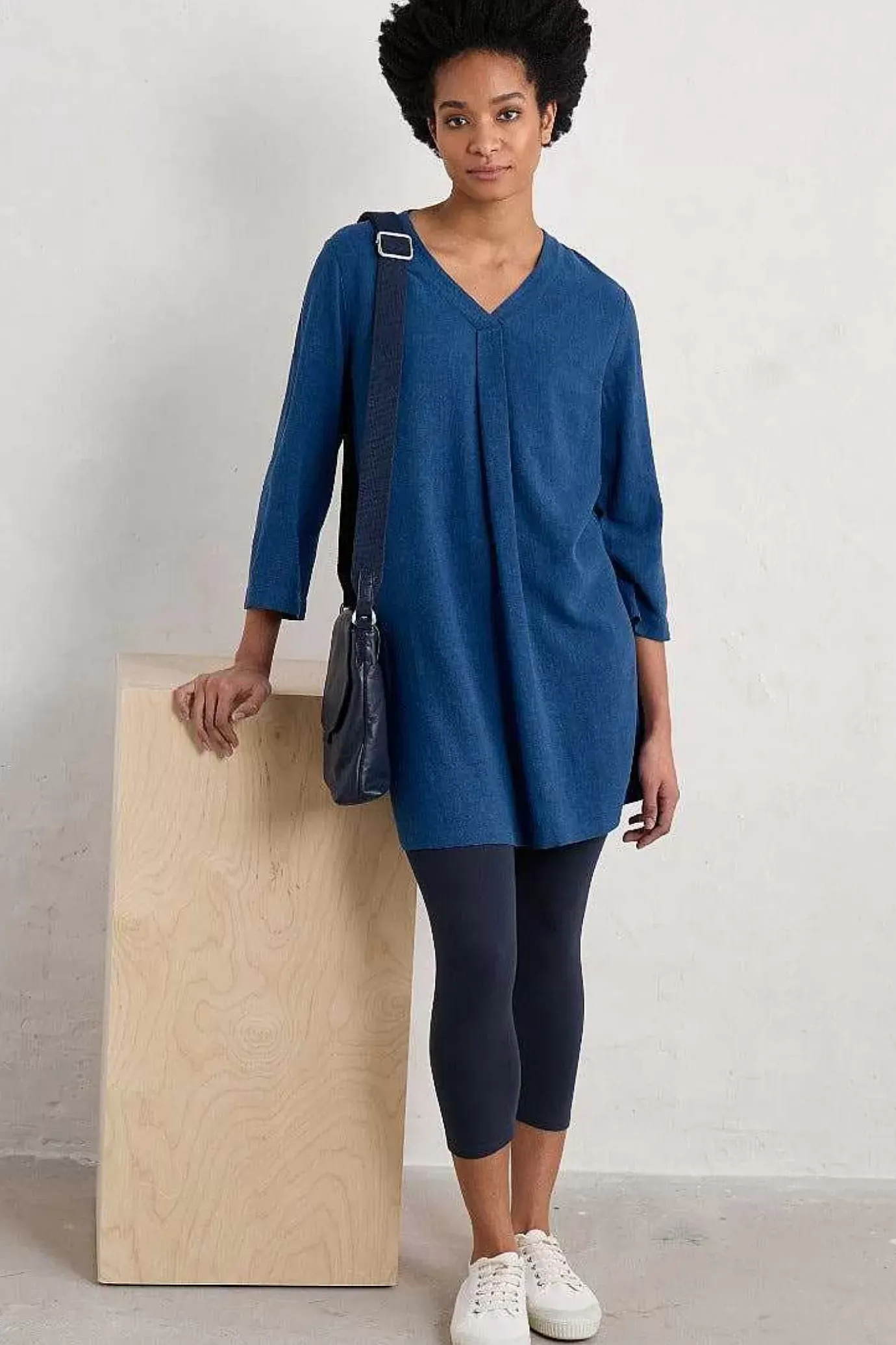 Seasalt Cornwall Brittlestar V-Neck Linen Blend Tunic<Women Tunics