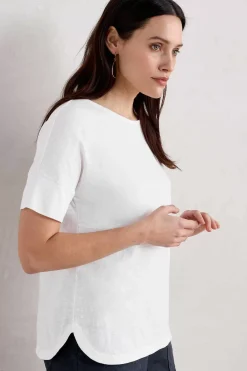 Seasalt Cornwall Bryher View Organic Cotton Boat Neck T-Shirt (Gots)<Women Tops