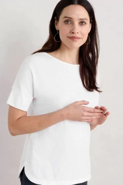 Seasalt Cornwall Bryher View Organic Cotton Boat Neck T-Shirt (Gots)<Women Tops