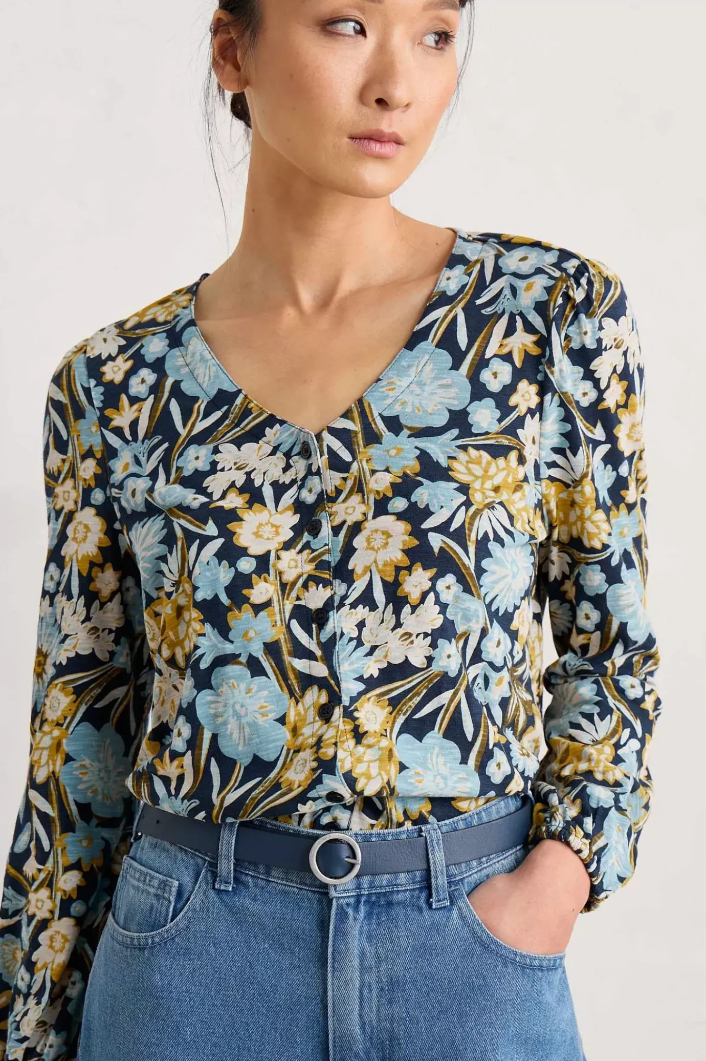 Seasalt Cornwall Butterflies Jersey Top<Women Tops