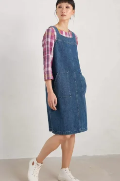 Seasalt Cornwall Calican Denim Pinafore Dress<Women Dresses