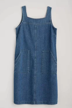 Seasalt Cornwall Calican Denim Pinafore Dress<Women Dresses