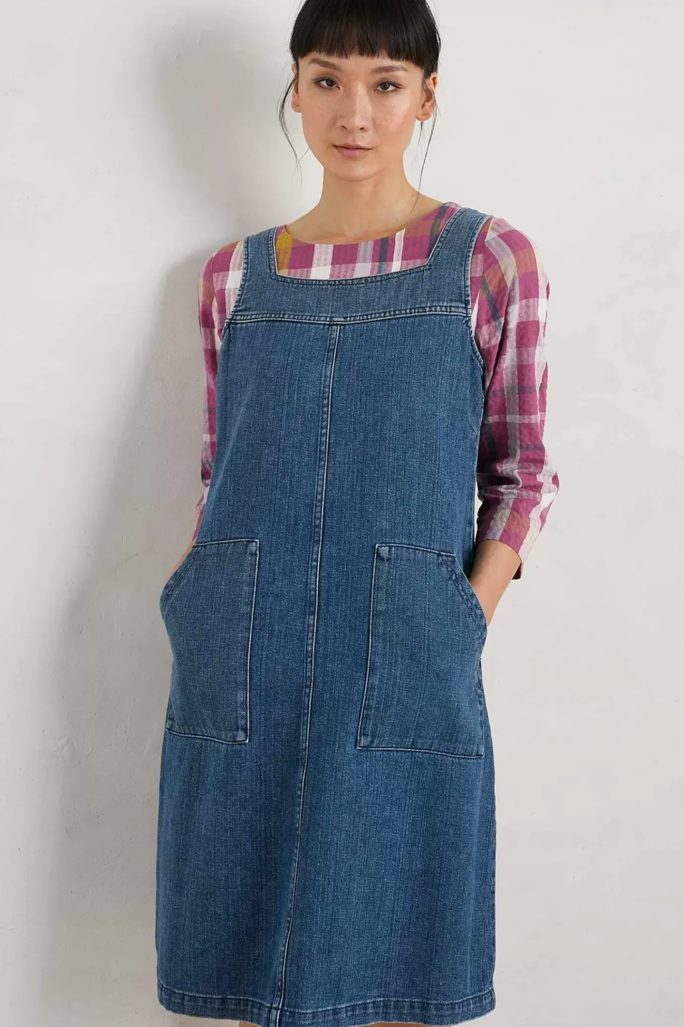 Seasalt Cornwall Calican Denim Pinafore Dress<Women Dresses