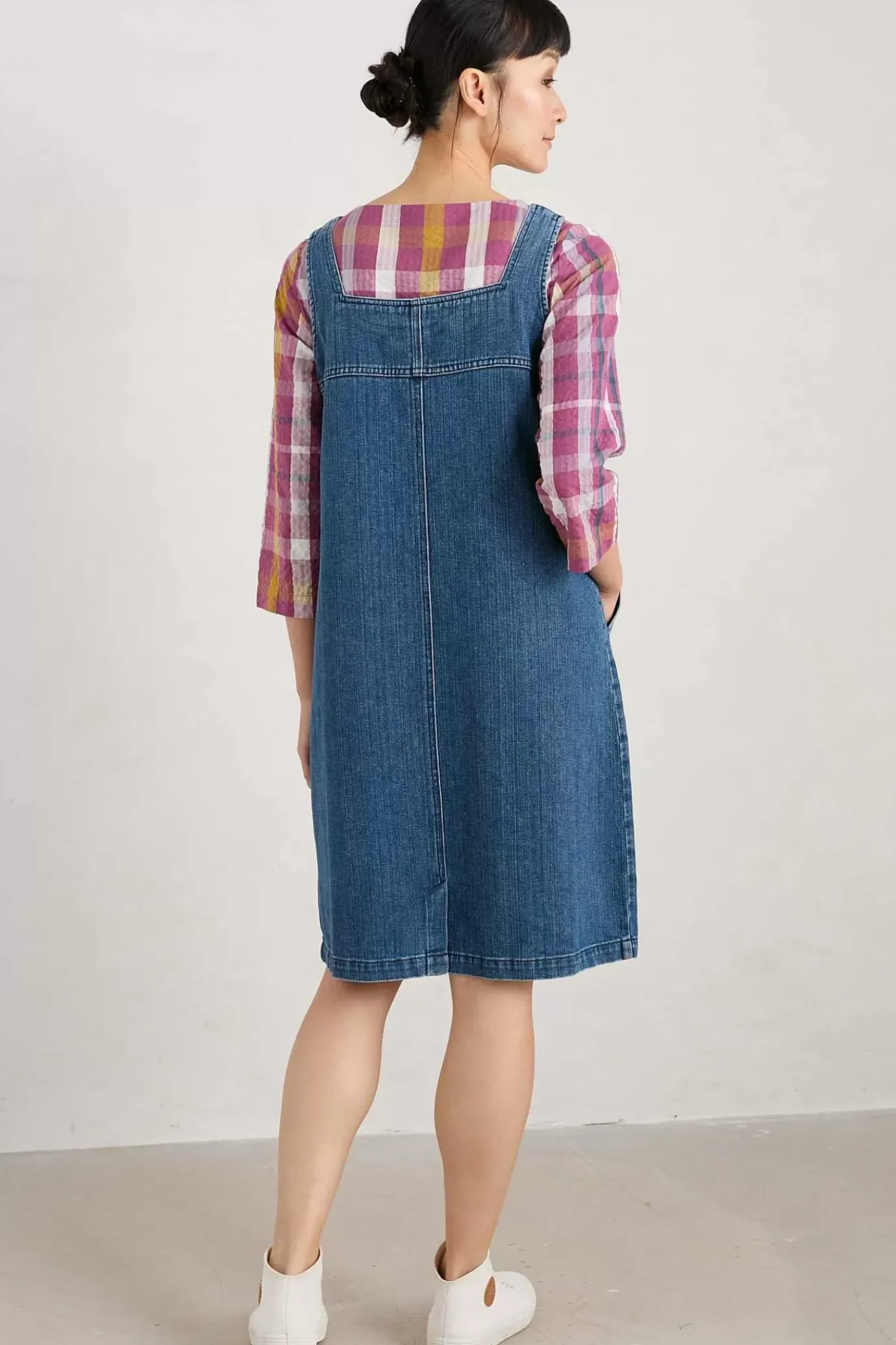 Seasalt Cornwall Calican Denim Pinafore Dress<Women Dresses