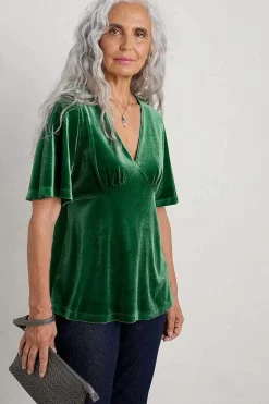 Seasalt Cornwall Capsule V-Neck Velvet Top<Women Tops