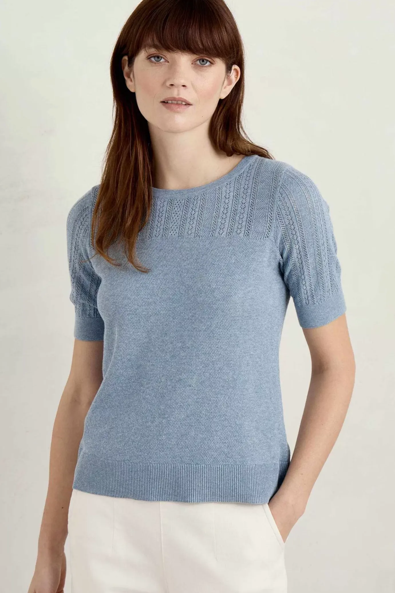 Seasalt Cornwall Chiff Chaff Short Sleeve Knitted Top<Women Knitwear