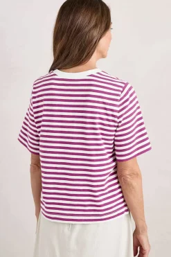 Seasalt Cornwall Copseland Striped Organic Cotton T-Shirt (Gots)<Women Tops