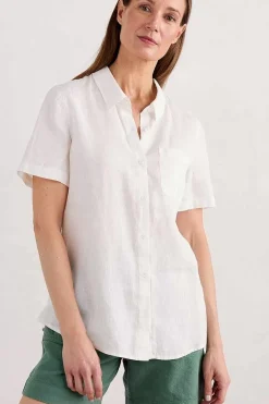 Seasalt Cornwall Drydock Short Sleeve Linen Shirt<Women Tops