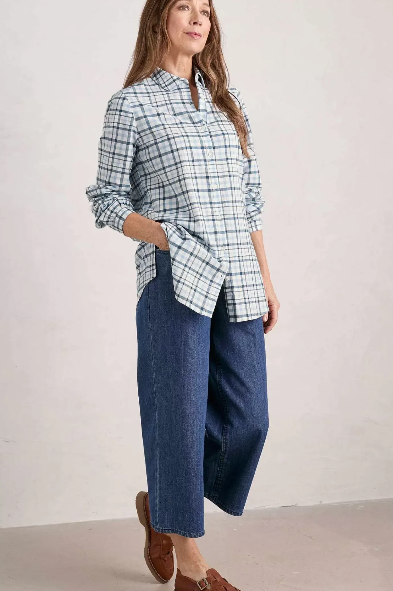 Seasalt Cornwall Ebb Tide Check Shirt<Women Tops