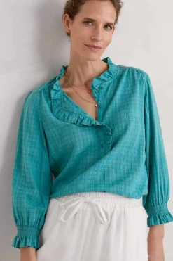 Seasalt Cornwall Feather Star Checked Top<Women Tops