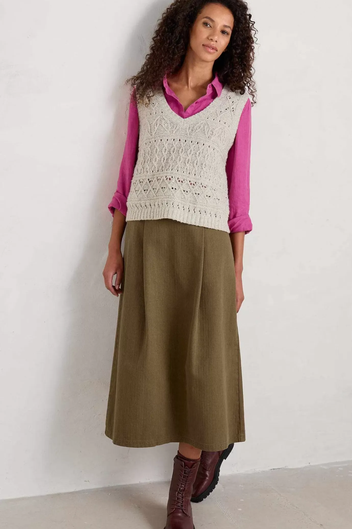 Seasalt Cornwall Feock Merino Blend V-Neck Knitted Vest<Women Knitwear