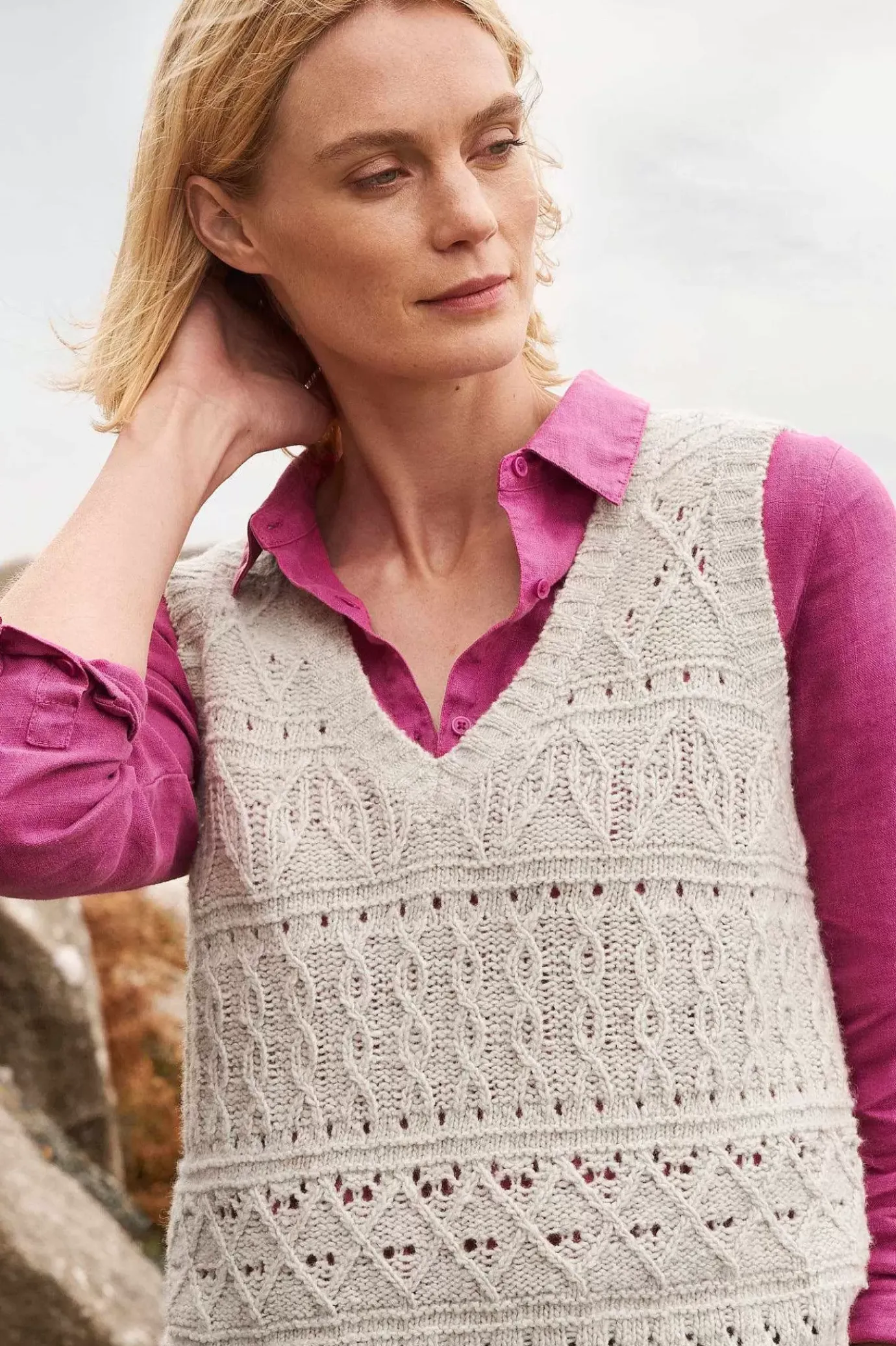 Seasalt Cornwall Feock Merino Blend V-Neck Knitted Vest<Women Knitwear