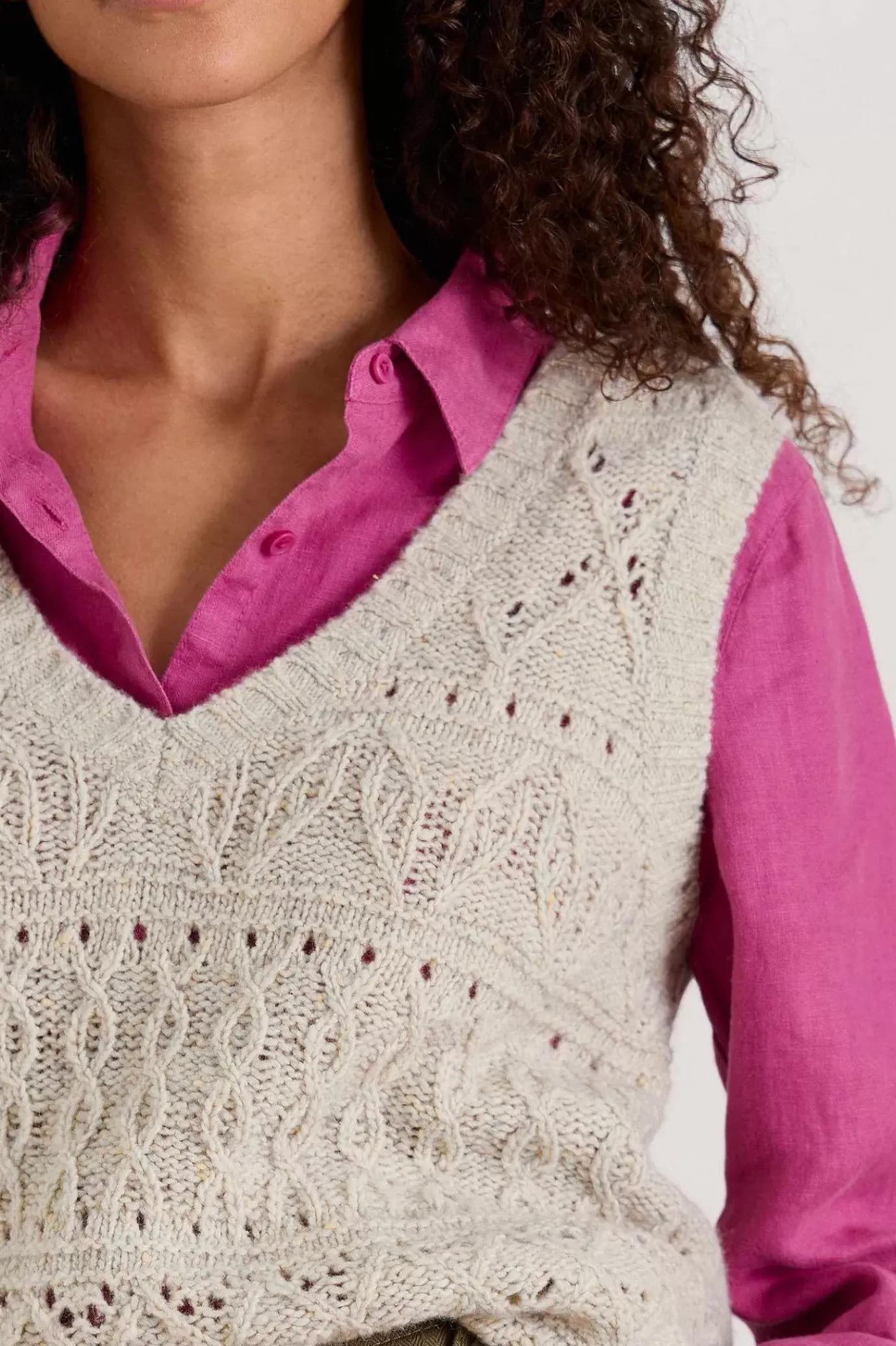 Seasalt Cornwall Feock Merino Blend V-Neck Knitted Vest<Women Knitwear