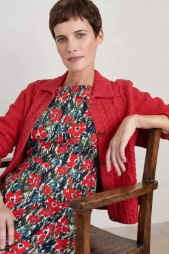 Seasalt Cornwall Forest Ridge Cable Knit Collared Cardigan<Women Knitwear