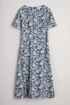 Seasalt Cornwall Fox Path Printed Chambray Dress<Women Dresses