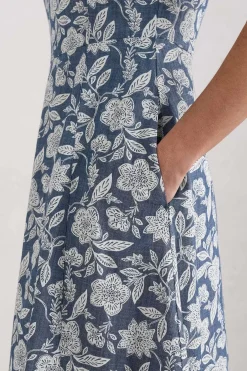 Seasalt Cornwall Fox Path Printed Chambray Dress<Women Dresses