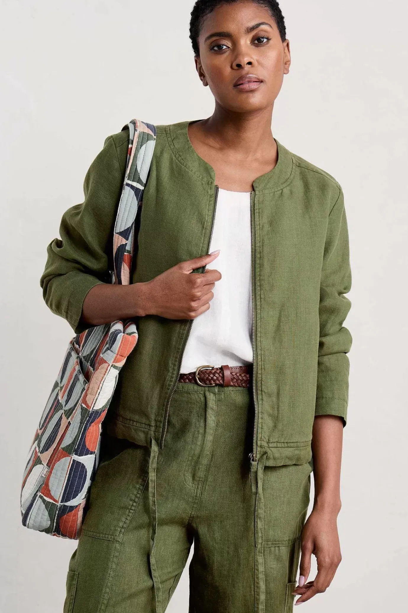 Seasalt Cornwall Galleon Zip Through Linen Jacket<Women Coats & Jackets