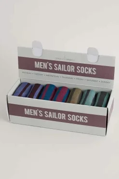 Seasalt Cornwall Gift Box Of 7 Men's Sailor Socks<Men Socks