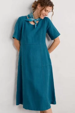 Seasalt Cornwall Grass Wave Linen Midi Dress<Women Dresses