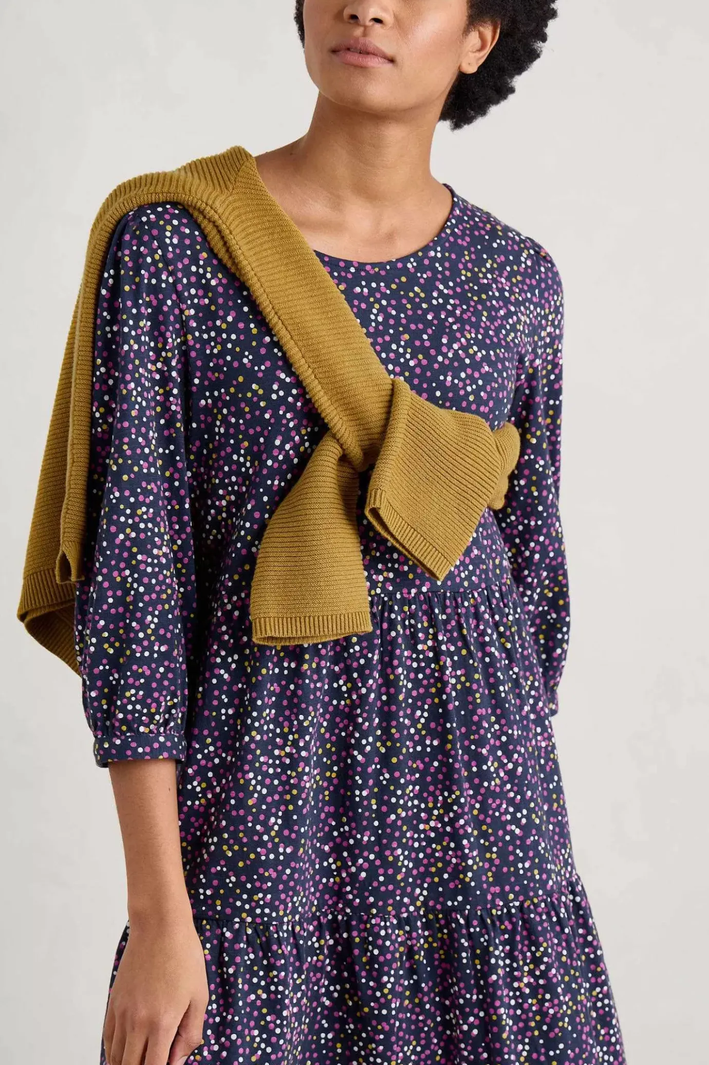 Seasalt Cornwall Heron Dip Tiered Jersey Dress<Women Dresses