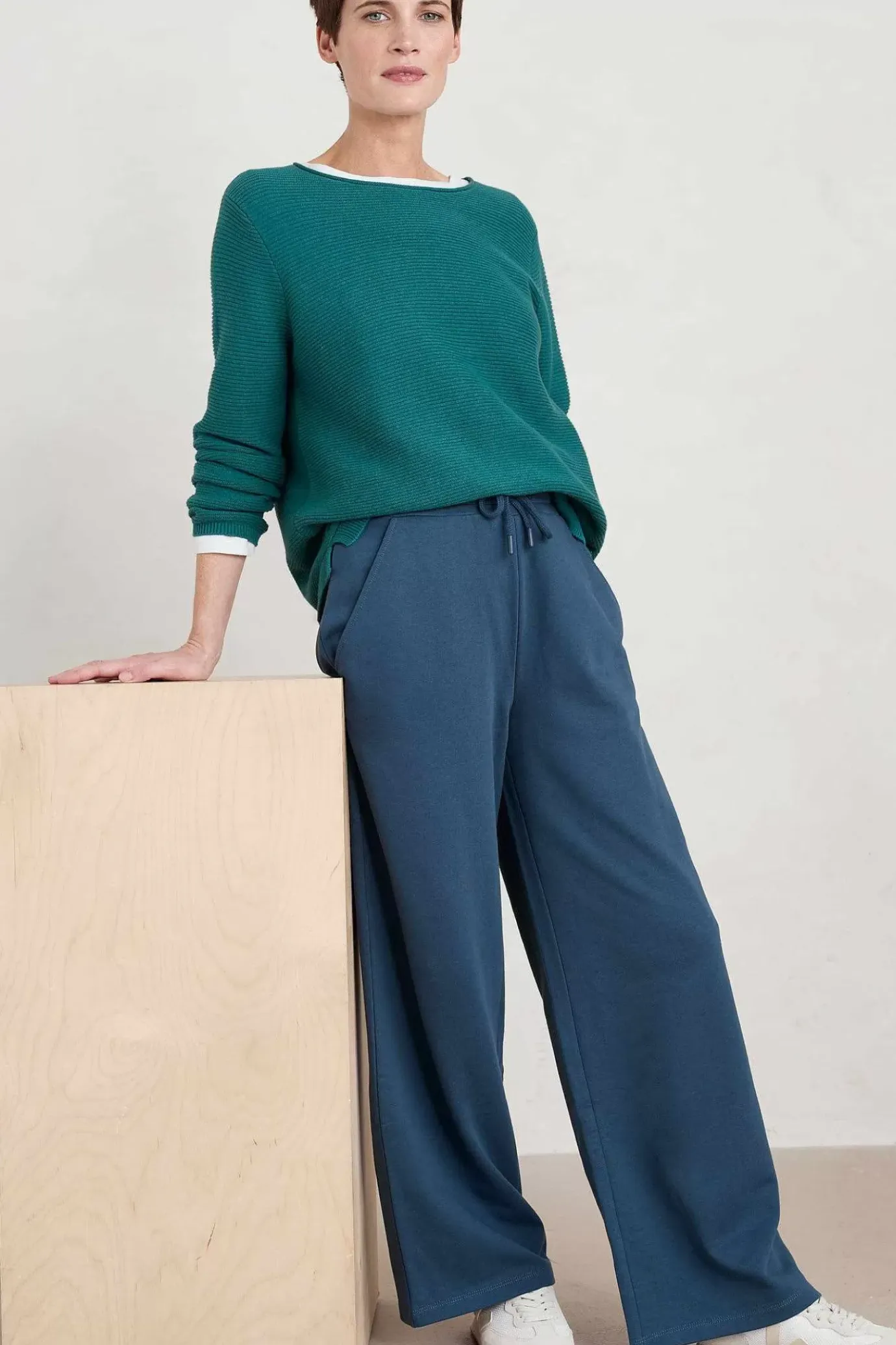 Seasalt Cornwall Ivy Barn Wide Leg Jersey Trousers<Women Trousers & Shorts