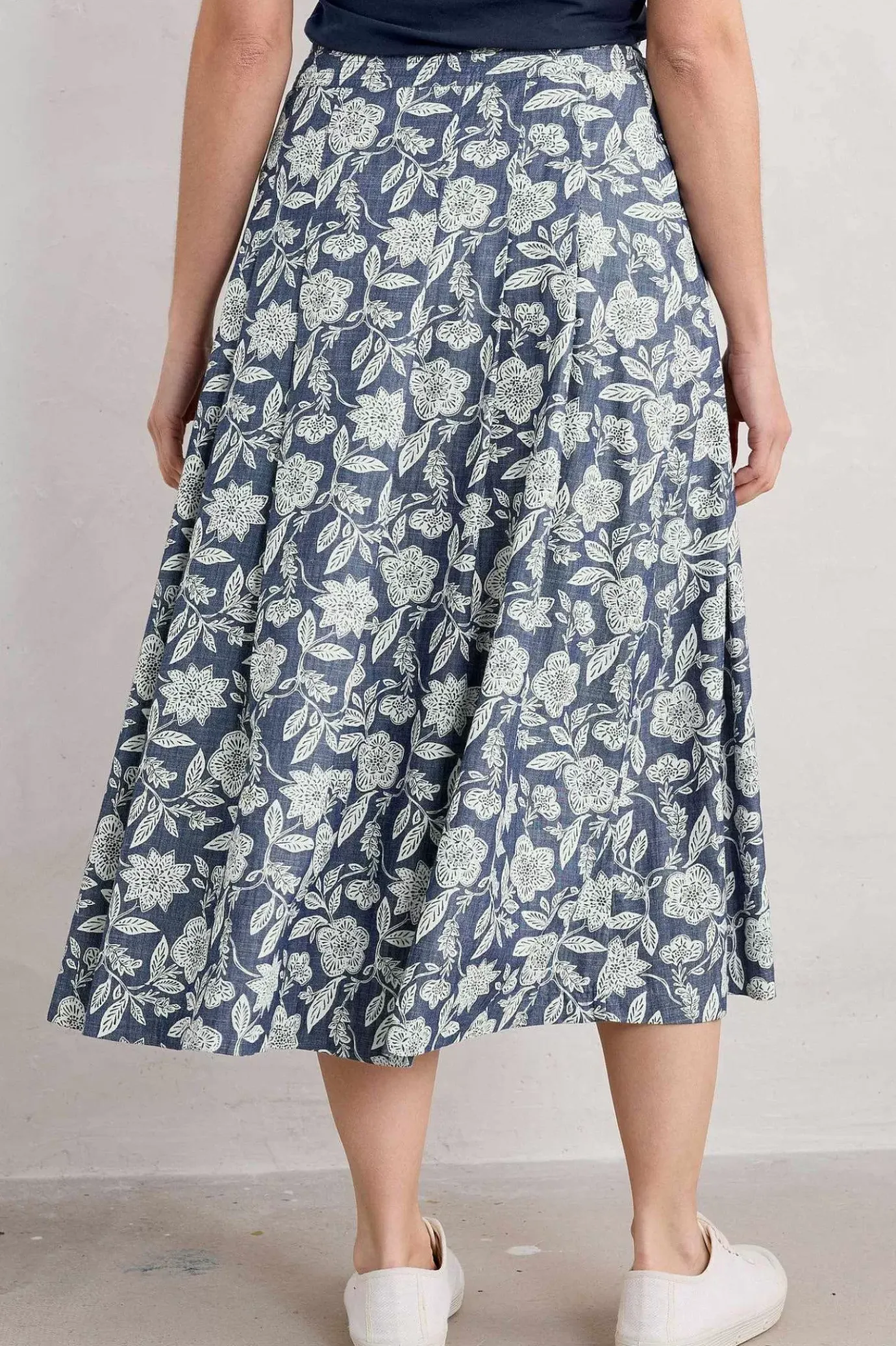 Seasalt Cornwall Jamboree Chambray Midi Skirt<Women Skirts