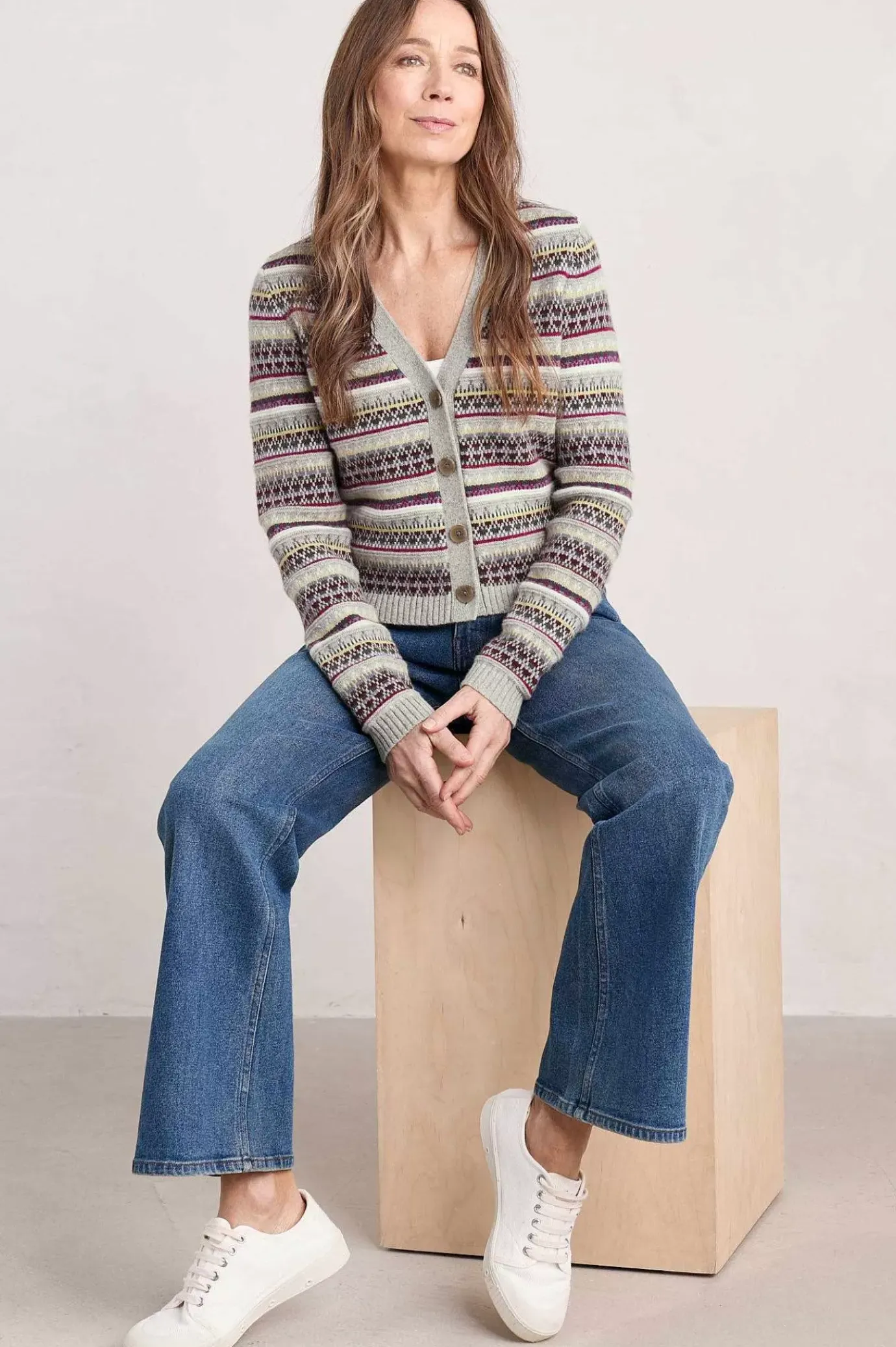 Seasalt Cornwall Lamorna Lane Fair Isle Cardigan<Women Knitwear