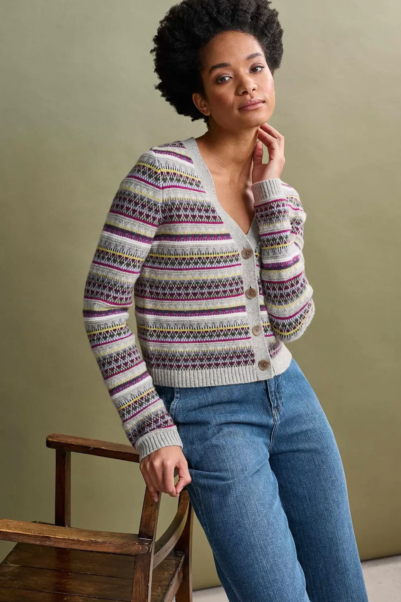 Seasalt Cornwall Lamorna Lane Fair Isle Cardigan<Women Knitwear