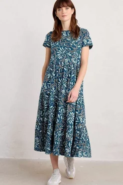 Seasalt Cornwall Line Strokes Short Sleeve Dress (Gots)<Women Dresses