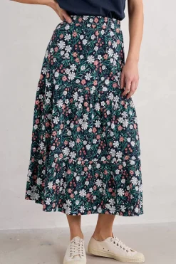Seasalt Cornwall Line Strokes Tiered Midi Skirt<Women Skirts
