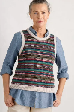 Seasalt Cornwall Little Grebe Fair Isle Vest<Women Knitwear