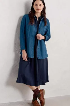 Seasalt Cornwall Mainland Jersey Midi Shirt Dress (Gots)<Women Dresses