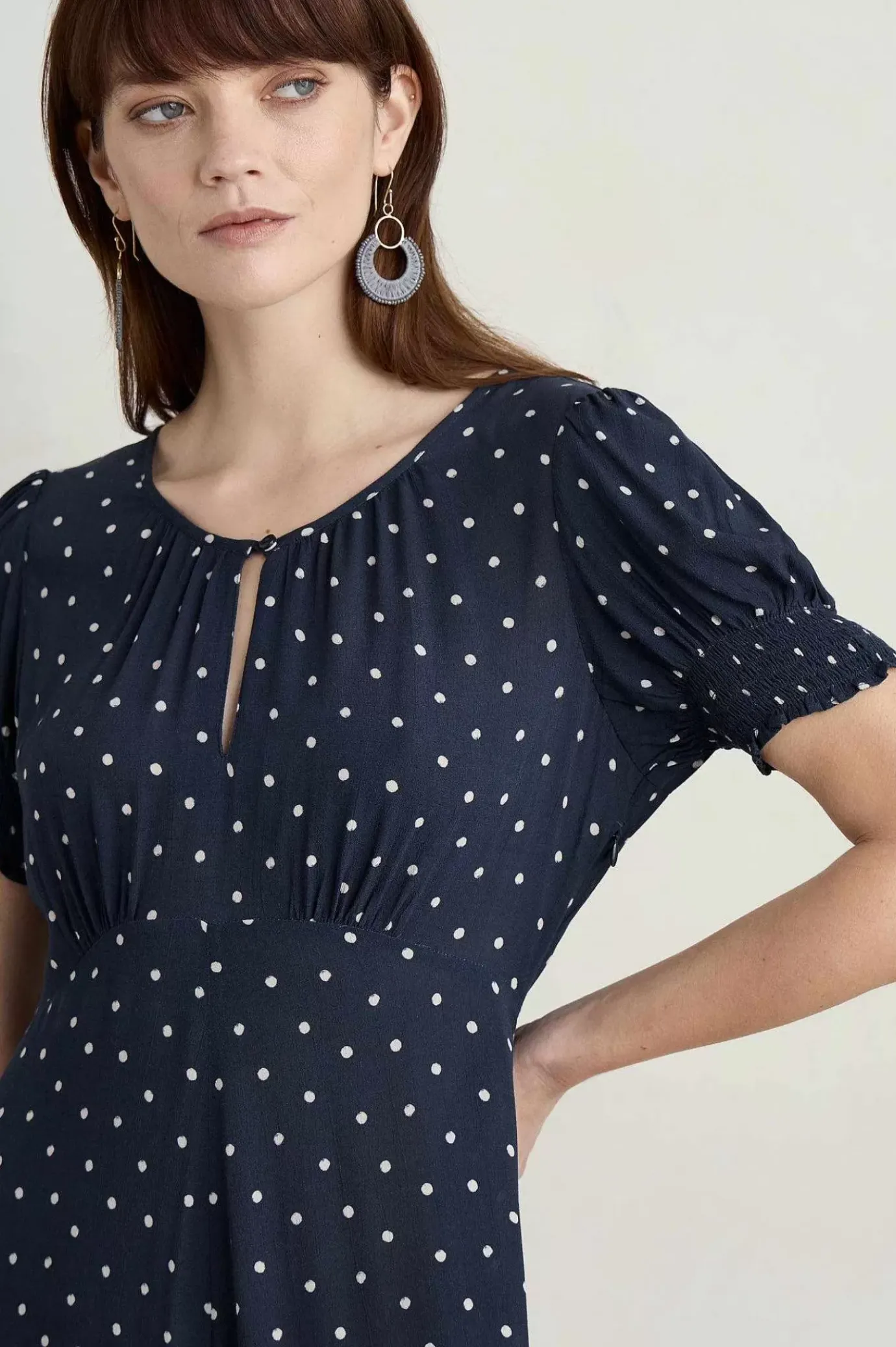 Seasalt Cornwall Marsh Violet Short Sleeve Empire Line Dress<Women Dresses