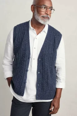 Seasalt Cornwall Men's Boulder Perch Knitted Vest<Men Knitwear