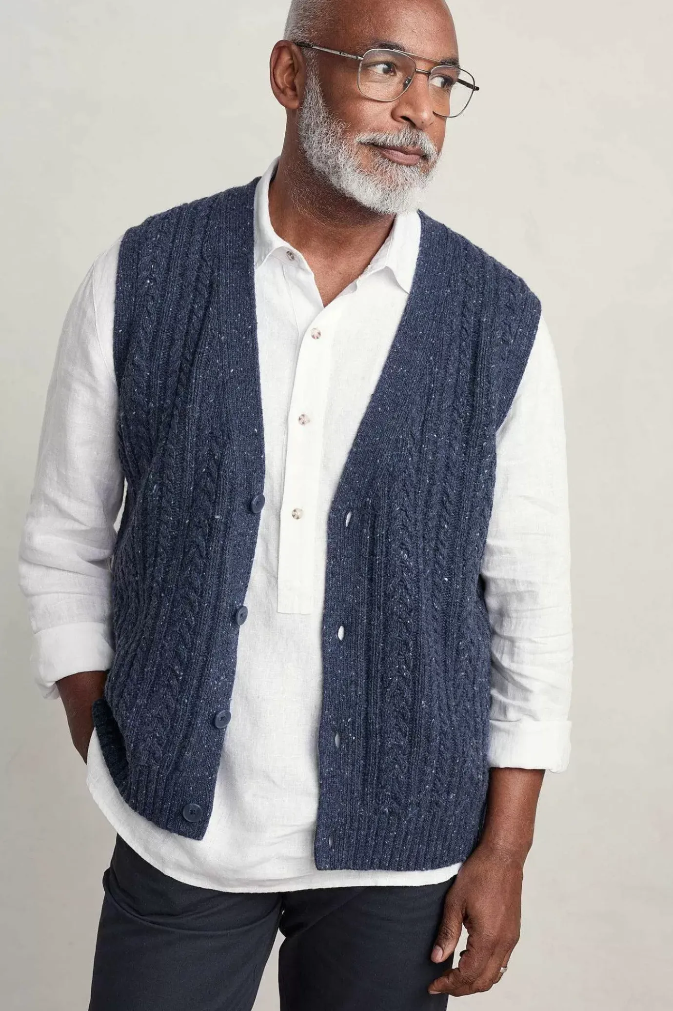 Seasalt Cornwall Men's Boulder Perch Knitted Vest<Men Knitwear