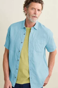 Seasalt Cornwall Men's Carne Short Sleeve Linen Shirt<Men Tops & T-Shirts