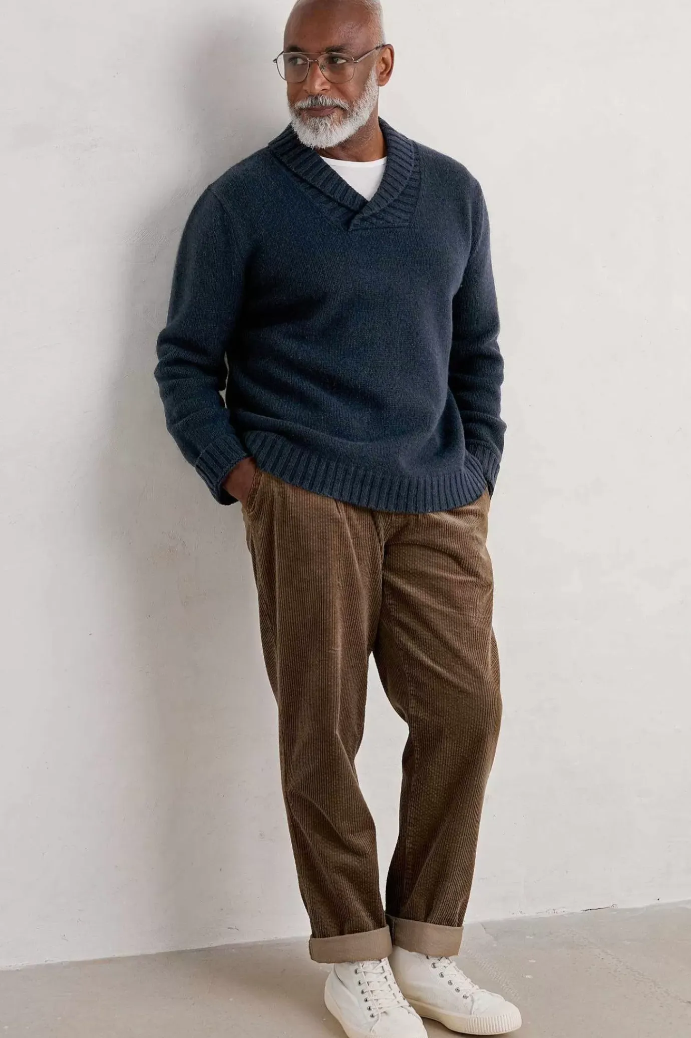 Seasalt Cornwall Men's Daver Shawl Neck Jumper<Men Knitwear