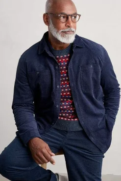 Seasalt Cornwall Men's Ropemaker Waffle Cord Overshirt<Men Shirts