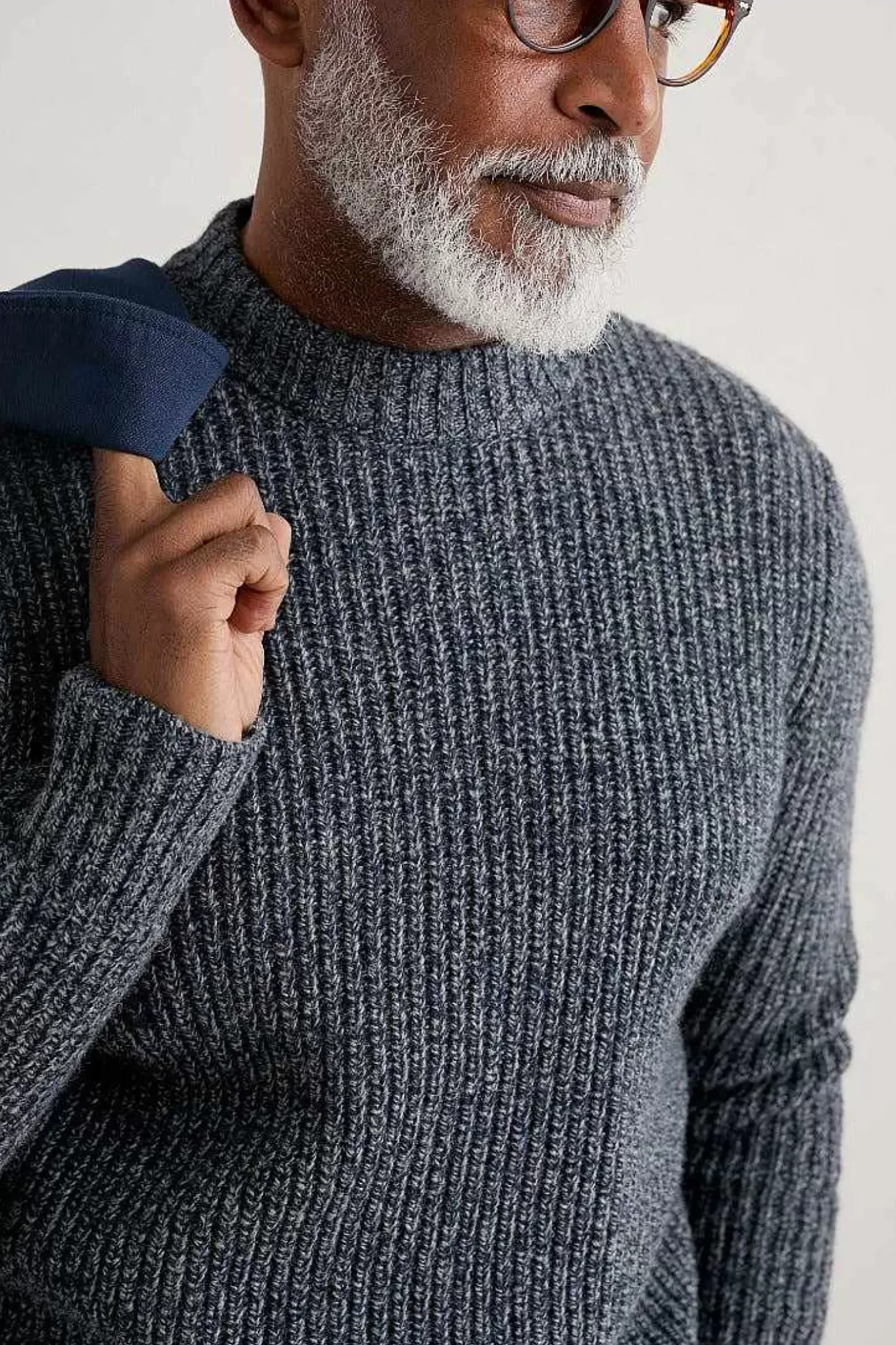 Seasalt Cornwall Men's Wheelwright Ribbed Lambswool Blend Jumper<Men Knitwear