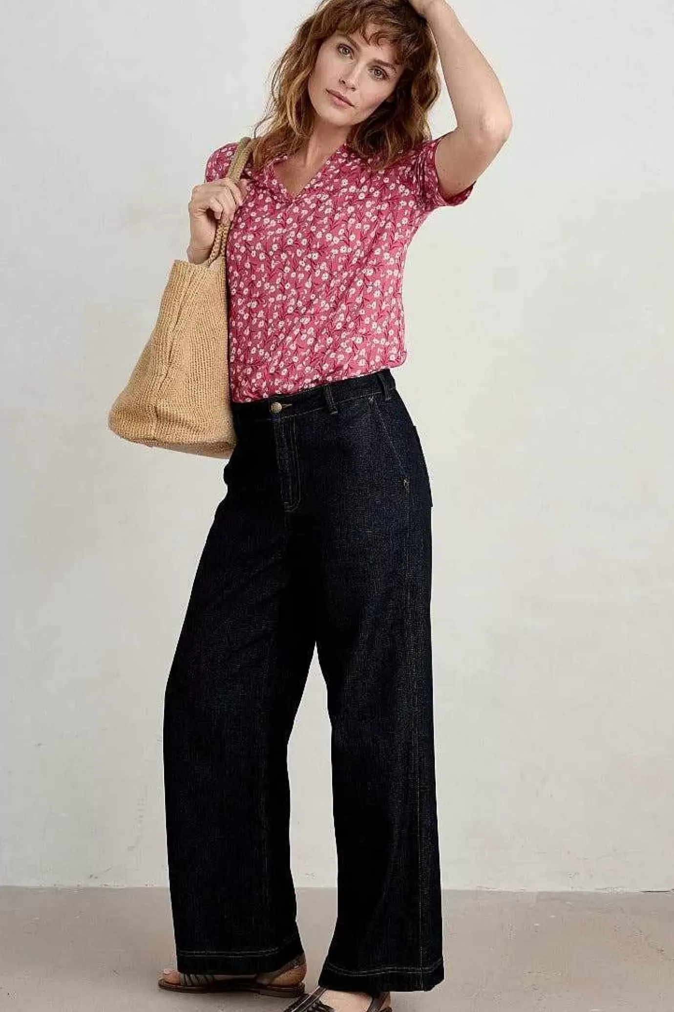 Seasalt Cornwall Misty Sky Short Sleeve Jersey Shirt<Women Tops