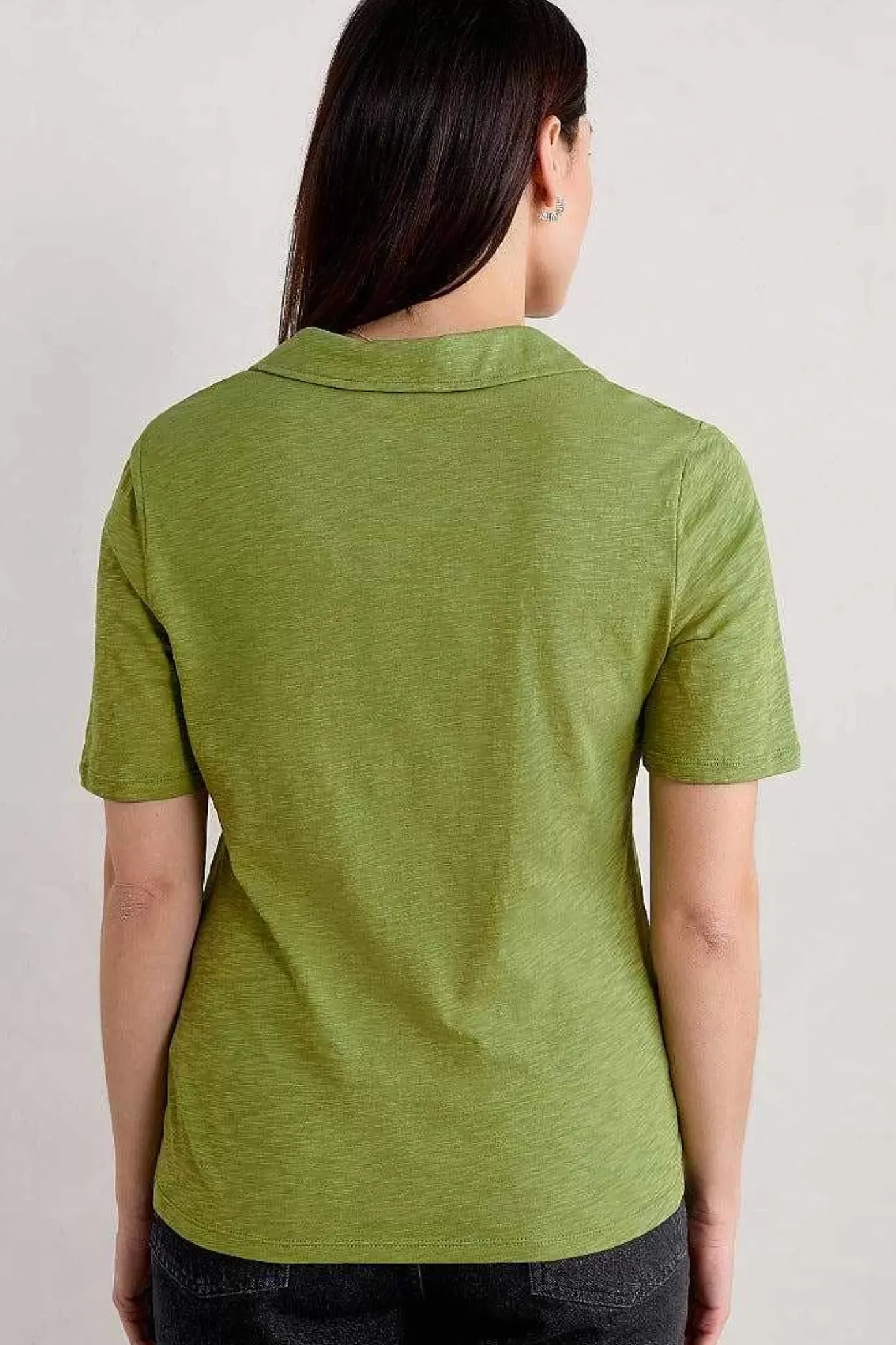 Seasalt Cornwall Owles Point Short Sleeve V-Neck Jersey Shirt<Women Tops