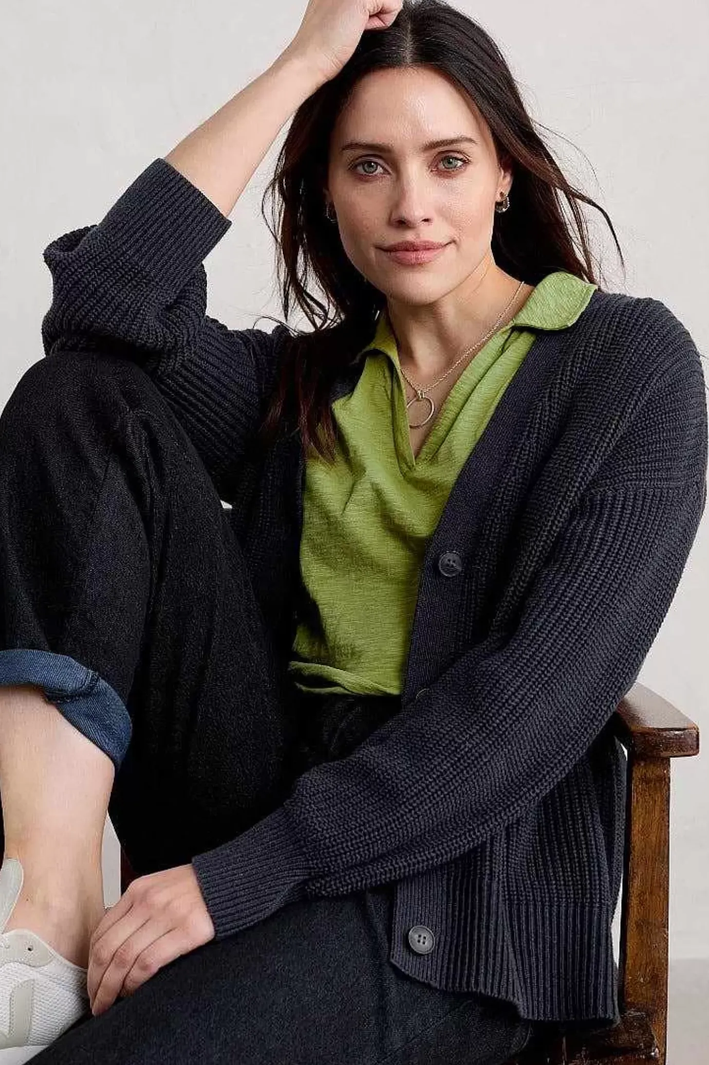 Seasalt Cornwall Owles Point Short Sleeve V-Neck Jersey Shirt<Women Tops