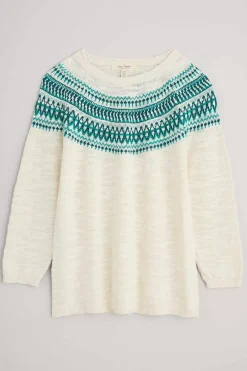 Seasalt Cornwall Penvoose Three Quarter Sleeve Fair Isle Jumper<Women Knitwear