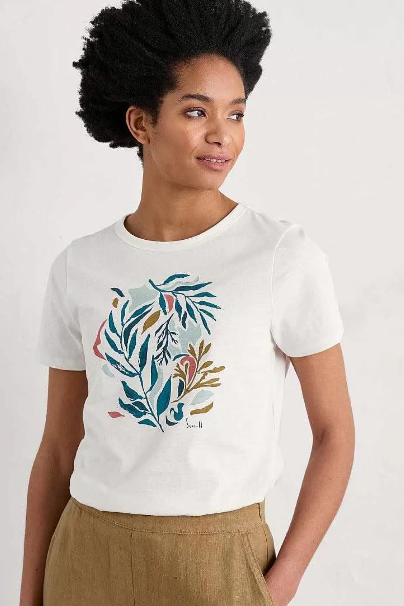 Seasalt Cornwall Printing Ink Organic Cotton T-Shirt<Women Tops