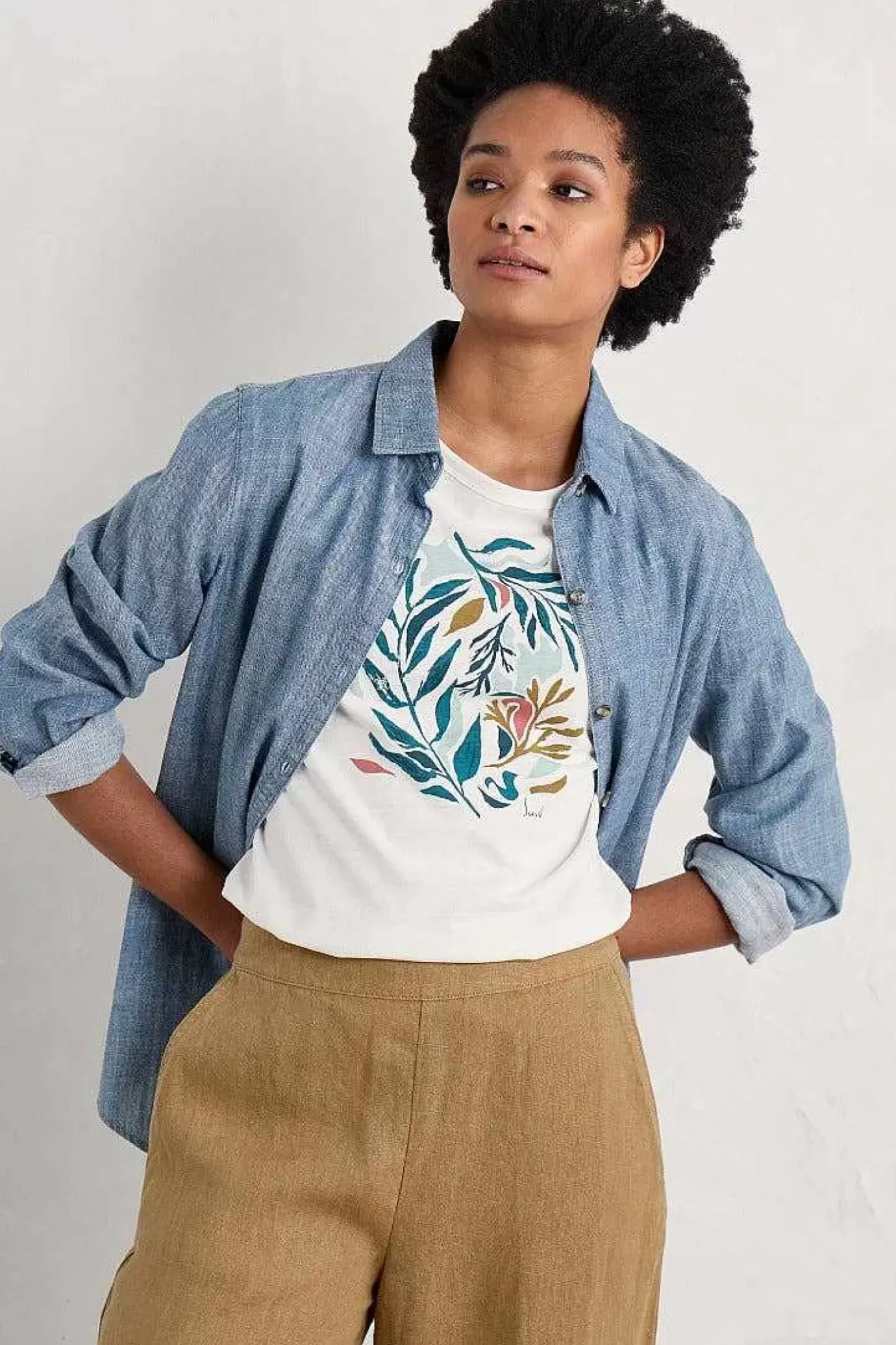 Seasalt Cornwall Printing Ink Organic Cotton T-Shirt<Women Tops