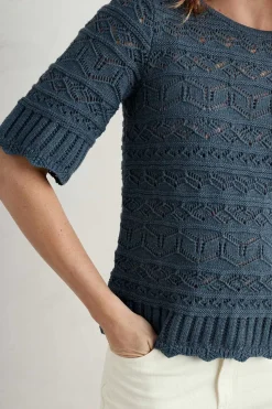 Seasalt Cornwall River Cross Pointelle Knit Top<Women Knitwear