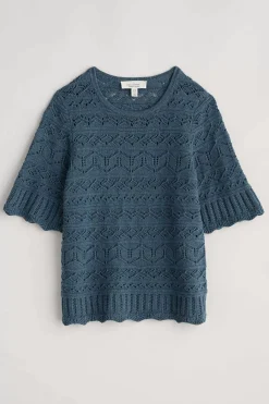 Seasalt Cornwall River Cross Pointelle Knit Top<Women Knitwear
